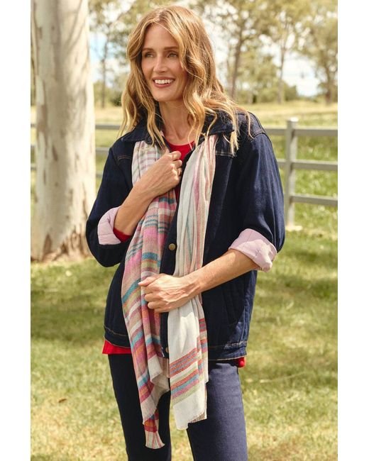 Adrift Clothing Gray Homestead Plaid Scarf