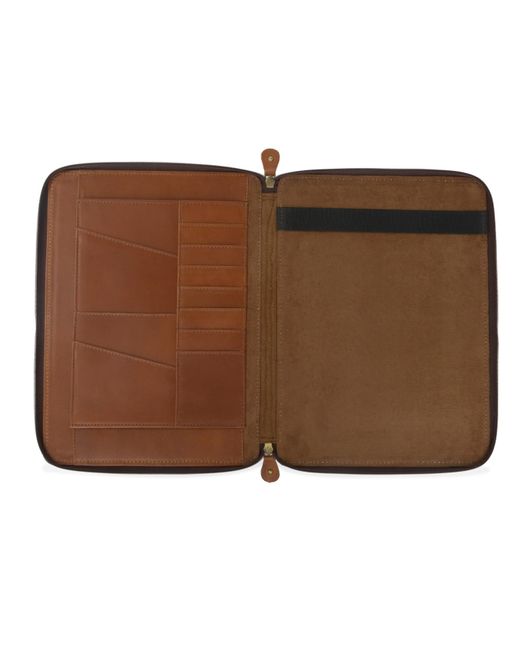 VIDA VIDA Brown Classic Tan Leather A4 Document Holder for men