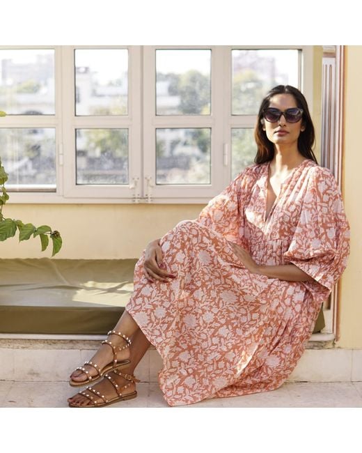 La Mandarine Red Floaty, Floral Summer Midi Dress, Summer Dress With Pockets, Reese Sundress