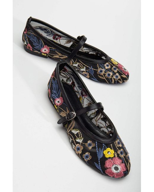 Prologue Shoes Blue Fauna Mesh Mary Jane Flats