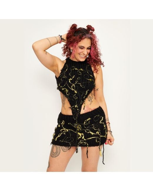 Sarah Regensburger Black The Moon Knit Top
