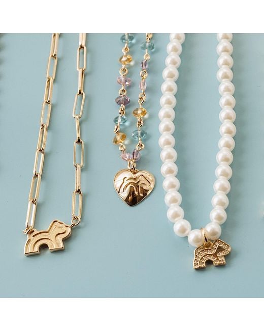 Cloud Haven Metallic Paperclip Chain Logo Necklace