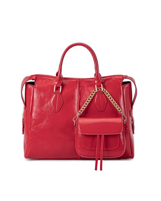 Mkf Collection - J'omor Red Yareli Tote Bag With Mini Bag- Two-Piece Set
