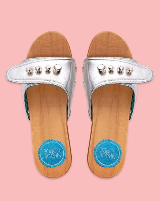 Nique Forde White Glazed Lucille Sandals