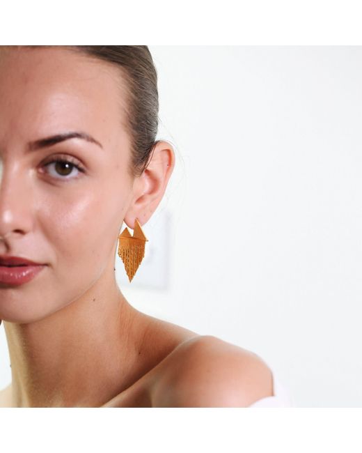 Miss Cecilia Metallic Vega Fringe Earrings