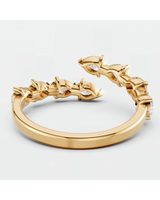 Aya Fine Jewelry Metallic Pear Lab Diamond Open Wrap Bypass Ring