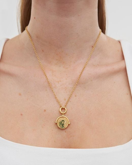 Fable England Metallic Virgo Zodiac Spinner Necklace