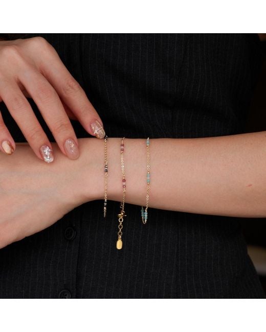 Inari Jewellery Metallic Amarus Bracelet – -Filled With Amazonite & Moonstone
