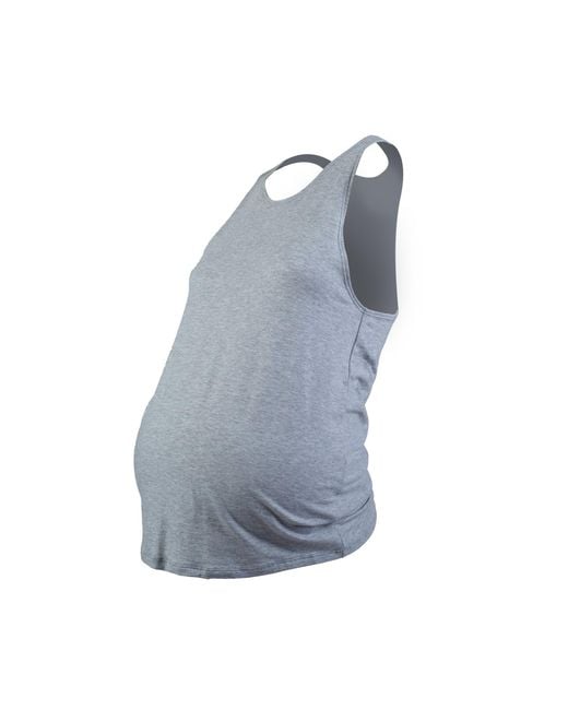 Duofit Maternity Activewear Blue Rhett Ruched Back Tank