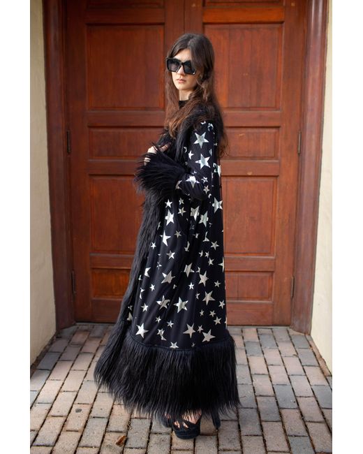Jennafer Grace Black Penny Deluxe Starina Faux Fur Coat