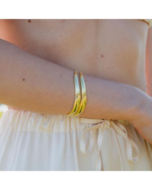 Nazzar Metallic Wave Cuff Bangle Bracelet