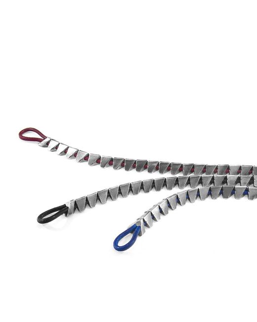 Anchor and Crew Blue Azure Brixham Maxi & Round Leather Bracelet for men