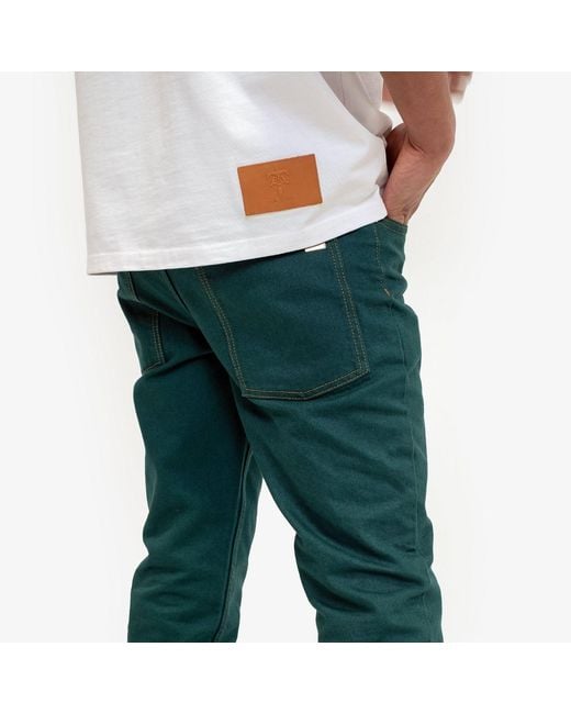 PLACE OF ELMS Green Quartz Denim Pants for men