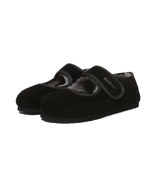 EverAu Australia Black Adjustable Strap Slippers