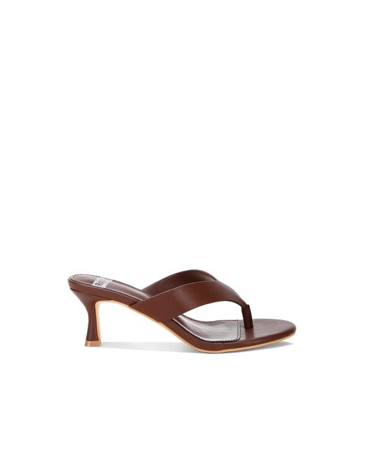 Rag & Co Brown Beaboux Thong Strap Kitten Heel Sandal