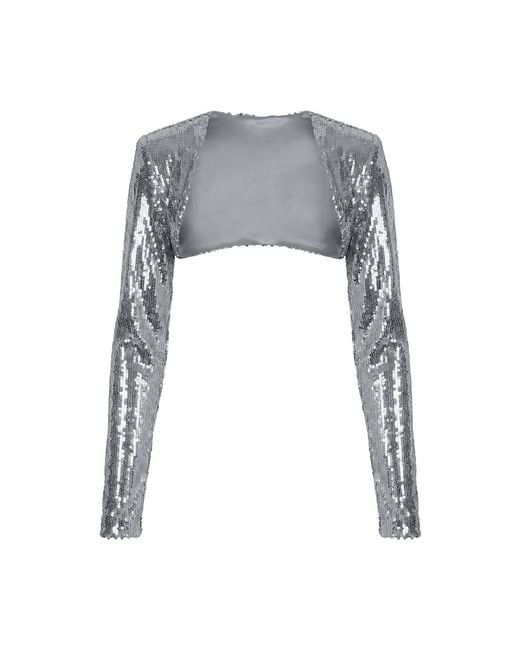 Moda Glam Gray Cyrene Sequin Bolero Jacket