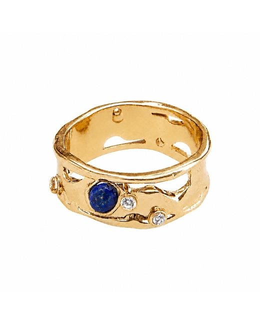 Rare Matters Jewelry Metallic Lapis Statement Ring