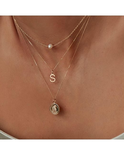 Lily & Roo Metallic Small Round St Christopher Pendant Necklace