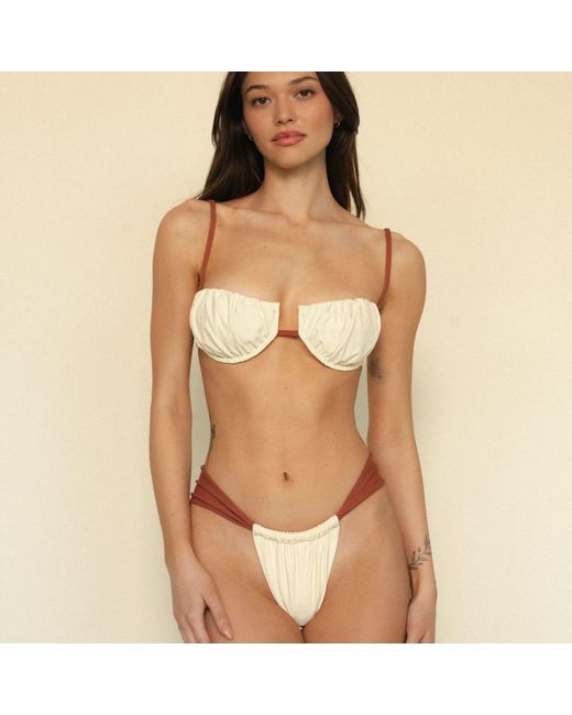 Montce White Neutrals Oat Terracotta Binded Sandra Bikini Bottom