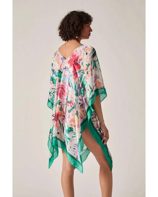 James Lakeland White Floral Mosaic Kaftan