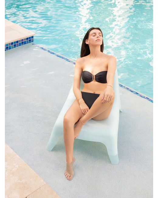 Change of Scenery Black Cindy Swim Top Texture