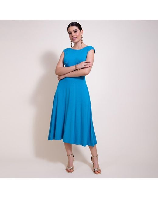 Alie Street London Blue Luna Midi Dress With Pockets