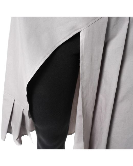 Metamorph Gray Sleeveless Pleated Tunic With Front Pocket