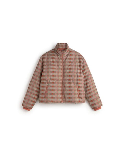 Thinking Mu Brown Checkered Padded Gemma Jacket