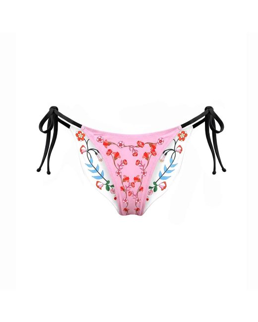 Jessie Zhao New York Pink Wild Rose Reversible Tie Side Bottom