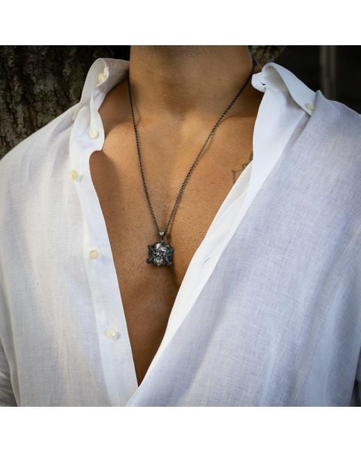 Ebru Jewelry Metallic Storm Breaker Viking Sterling Necklace for men