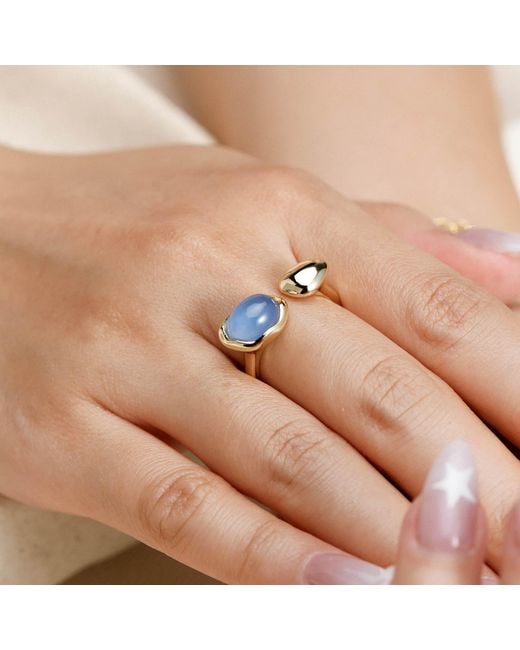 Vanimy Blue Seren Droplet Gemstone Open Ring