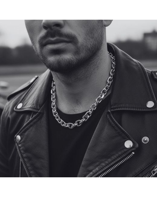 Tg-Jewellery by Tamara Gervasio Metallic Rectangular Trace Chain Necklace – Sterling for men