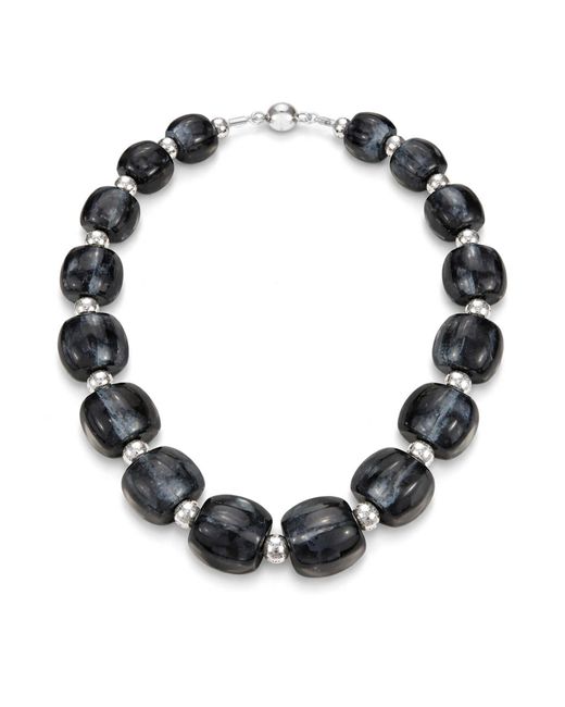 Gold & Honey Blue Beaded Lucite Necklace For After Hours