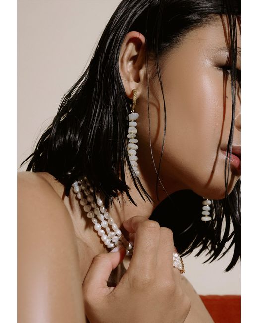 Lavani Jewels White Mizu Hoops