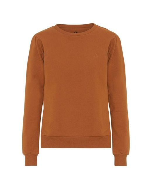 GROBUND Brown Organic Cotton Sweatshirt With Puff Sleeves