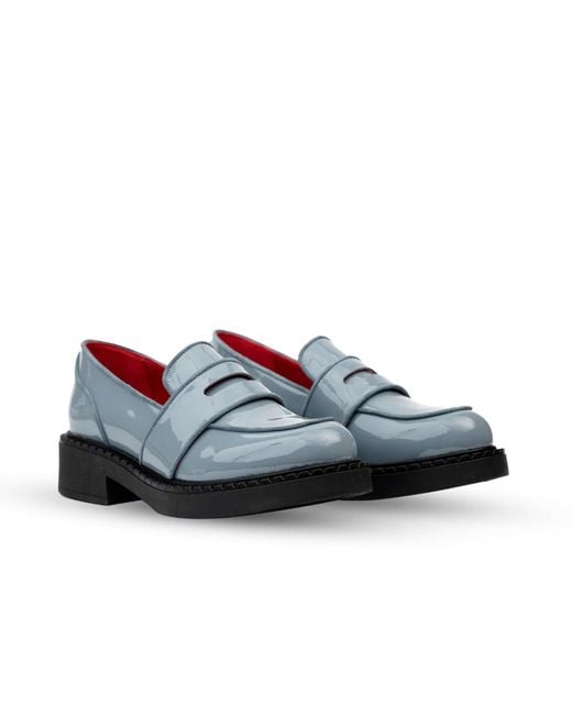 Rosamund Muir London Blue Stratford Patent Loafers