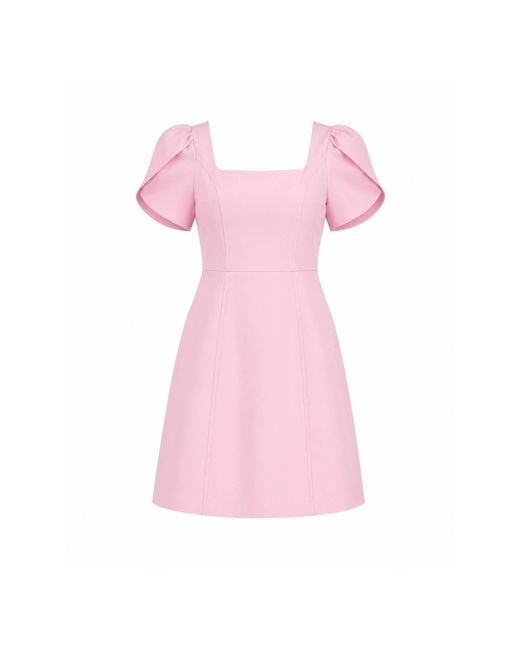 Girl In Mind Pink Reeve Square Neck Mini Dress Baby