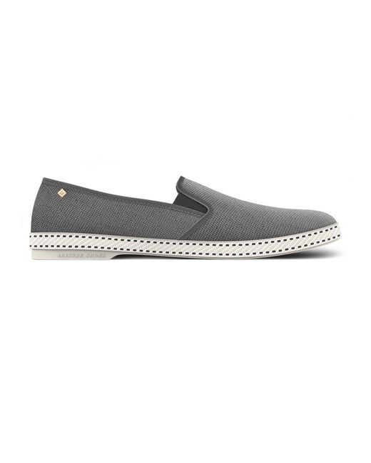 Rivieras Gray Classic Cotton Canvas Slip-On Loafer With Laces
