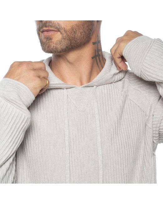 Weston Jon Boucher White Dune Ottoman Knit Luxury Hoodie With Silk & Wool for men