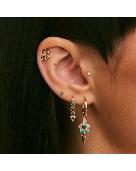 Zohreh Blue Limited Edition Malachite Eye Earring Charm 9K