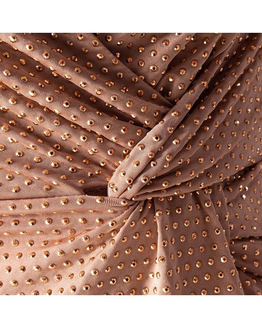 Nissa Natural Neutrals Stud-Embellished Midi Dress