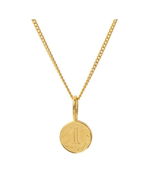 Katie Mullally Metallic French Centime Coin Charm Plated Necklace