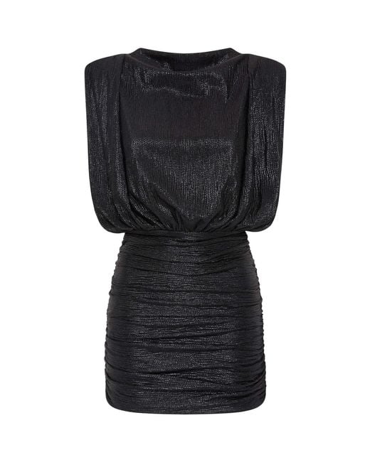 Lendrop Studios Black Begonia Draped Mini Dress