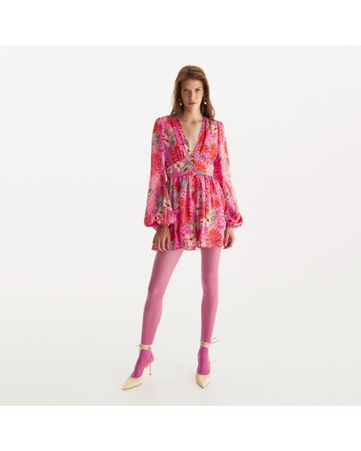 Lita Couture Pink Floral Print Jumpsuit