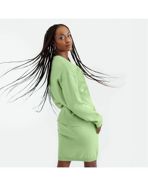 Zenzee Green Cashmere V-Neck Cardigan