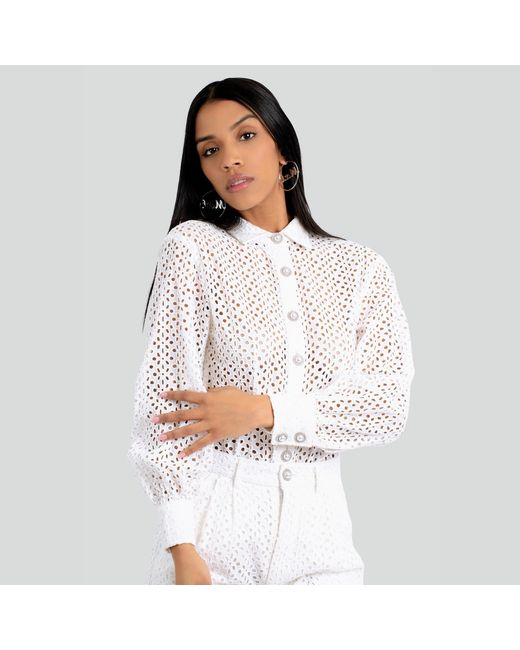 Maui X Lolita White Florence Eyelet Two-Piece Pants Set