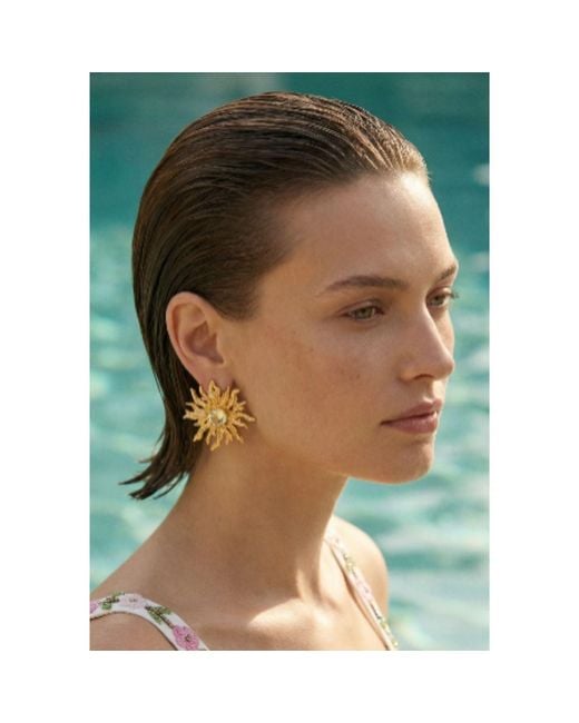 Oceanus Metallic Small Sunburst Earrings