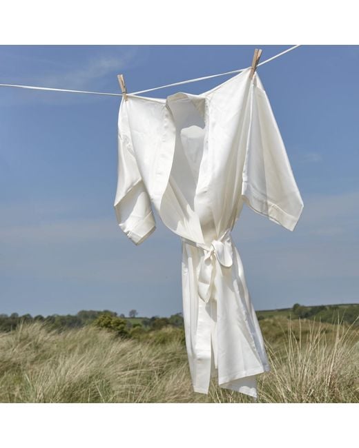 Silk Works White Ivory Robe