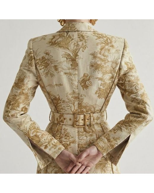 La Musa Natural Versailles Mini — Sculpted Toile Blazer Dress