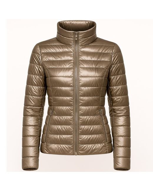 Tantra Spain Sl Brown Basic Metallic Anorak With Zipper Closure And Mandarin Collar